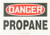 Accuform MCHL206VS Adhesive Vinyl Safety Sign, Legend"Danger Propane", 10" Length x 14" Width x 0.004" Thickness, Red/Black on White