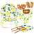Uniecocus 350PCS Disposable Plates Set, Party Plates and Cups and Napkins Sets, Lemon Paper Plates Set, Disposable Dinnerware Set 50 Guests for Party Wedding Birthday