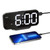 AMIR Newest Alarm Clocks for Bedrooms, 7 in LED Mirror Digital Alarm Clock, Modern LED Desk Clock with 2 USB Ports, Snooze, Dual Alarm Clock, 4 Adjustable Brightness