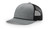 The Hat Pros | Richardson 112FPR Five Panel Pinch Trucker Hat w/Visor Rope | Adjustable Snapback (Heather Grey/Black/Black)