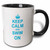 3dRose Keep Calm and Swim on Mug, 11 oz, Black