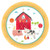Amscan Friendly Farm Barnyard 7" Round Dessert Plates, 8 Count