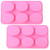 Silicone Mold for Handmade Soap Jelly Pudding Cake Baking Tools Biscuit Cookie Chocolate Molds (Pink Oval (2 Pack))