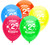 PartyMate 24592 Printed Latex Balloons, 8-Count, Assorted Standard Colors