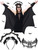 Eurzom 3 Pcs Halloween Women Bat Costume Accessories Wings Black Vampire Bat Headband Masquerade Lace Eye Mask Set Cosplay (Large)