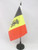 AZ FLAG Belgium Coat of Arms Table Flag 5'' x 8'' - Belgian with Lion Desk Flag 21 x 14 cm - Black Plastic Stick and Base