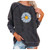 TUNUSKAT Women'S Fashion Crewneck Sweatshirt Cute Daisy Graphic Raglan Long Sleeve Tops Lightweight Pullover Fall Outfits