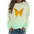 TUNUSKAT Womens Sweatshirt Fashion 2023 Crewneck Sweatshirts Lightweight Butterfly Long Sleeve Pullover Tops Fall Outfits