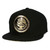 Mexico Hat Metallic Golden Federal Logo Mexican Eagle Aguila Snapback Flat Bill Baseball Cap (Black)