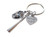 Custom Baseball Keychain with Baseball Mitt & Bat Charm & Engraved Tag; Couples Anniversary