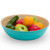 CLAYNIX Bamboo Salad Bowl, Large Serving Bowl or Chip Bowl for Party Snacks, Lightweight Popcorn Bowl, Large Serving Bowl or Chip Bowl for Party Snacks 12 Inch (Turquoise)