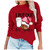 Womens Merry Christmas Sweatshirt O-Neck Longsleeve Xmas Pullover Tops Ugly Christmas Print Xmas Holiday T-Shirt Tops Red