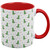 Old Glory Christmas Tree Rex T-Rex Dinosaur Pattern Red Handle Coffee Mug White-Red Standard One Size