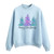 QIGUANDZ Xmas Trre Simple Sweatshirt for Women Merry Christmas Holiday Long Sleeve Pullovers Casual Crewneck Sweater Tops Light Blue