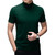 Percle Mens Fashion Short Sleeve Mock Turtleneck Basic Tops Casual Pullover T-Shirt Slim Fit Solid Undershirt Green