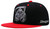 ADJUEMB Classic Snapback Hats Skull Embroidery Adjustable Flat Bill Hat Unisex Baseball Caps Red