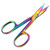 LAJA IMPORTS SET OF 5 MULTI TITANIUM COLOR RAINBOW CUTICLE NAIL SCISSOR CURVED 3.5"