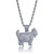 TOPGRILLZ Hip Hop 14K Gold Plated Iced out Simulated Diamond Eagle Goat Pendant Necklace for Men Hip Hop (Silver Goat)