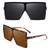 GQUEEN Oversized Sunglasses for Women Polarized Square Sunglasses Flat Top Trendy Fashion Shades