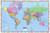 Cool Owl Maps World 3D Wall Map Political with Flags, Poster Size (36"x24"), Rolled Paper 2021