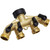 4 Way Brass Garden Hose Splitter Connector 3/4", Hose Spigot Adapter 4 Valves