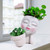 Toparad Face Planters Pots, Double Succulent Planters Resin Flower Pot Cute Head Planter Pot with Drainage Hole, Planters for Indoor Outdoor Plants (White)