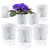 6 Pack Self Watering Planters 6 Inch and 4.7 inch Plant Pot Self Watering Pots for Indoor Plants Plastic Plant Pot for African Violets, Flower Pots with Decorative Stones, White (6, Mixed Set)