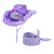 Purple Cowboy Hat - Sequins & Tiara Light -Up Blinking Western Cowgirl Hat with Boa Feathers with Paisely Purple Bandanas Princess Queen