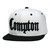 CHL Trading Compton Hat Cap 3D Embroidered Cotton Snapback Size Adjustable Flat Bill Baseball Cap (White - Black)