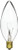 Bulbrite 25CTC/HV Candelabra Base, 220 Volt 25-Watt High Voltage Incandescent Torpedo Chandelier Bulb, Clear
