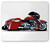 Lunarable Red Mouse Pad, Cartoon Style Motorcycle Bike Illustration on The White Background Design Print, Rectangle Non-Slip Rubber Mousepad, Standard Size, Ruby and Black