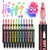 Outline Markers Self-outline Metallic Markers, 24 Colors Double Line Outline Markers, Super Squiggles Shimmer Outline Glitter Pen Set for Kid Drawing,Birthday Greeting Card, Doodling,DIY Art Crafts
