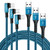 Micatel vodbov 3Pack USB C Braiding Cable 4ft 6ft 10ft USB 90 Degree Fast Charging Type C Right Angle USB A to USB C Blue Cords