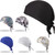 6 Pieces Do Rags Sweat Wicking Beanie Cooling Durags Skull Cap Motorcycle Head Wrap Bandana for Men Women (Black, Gray, Blue, Camouflage)
