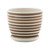 Napco Imports Striped Ribbed Ceramic Pot for Indoor Plants Planter with Saucer, 6.25 x 6.25, Brown and White