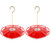 Juegoal 12 oz Hanging Hummingbird Feeder, 2 Pack Outdoor Hummingbird Feeders with 8 Feeding Flower Ports, Bird Nectar Leak-Proof Saucer Feeders for Garden Yard Patio