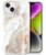 GVIEWIN Designed for iPhone 14 Case, for iPhone 13 Case 6.1", [10FT Military Grade Drop Test] Marble Soft Slim TPU Protective Shockproof Phone Case Cover, Pearlescent/Gold