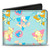 Buckle-Down Men's Wallet Bifold PU Modern Life Rocko and Spunky Expressions Multi Color, 4.0" x 3.5"