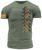 We The People Distressed American Flag on Premium Performance Blend T Shirt (Heathered Military Green, Large)