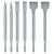 YaeTek 6pcs SDS Plus Hammer Drill Chisel Set Rotary Hammer Drill Bits with Point Chisels, Flat Chisels, Wide Chisels