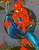 Marvels Spiderman Shoot Web Black Spider red Background Throw Blanket
