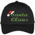 Trendy Apparel Shop Santa Claus with Sant Hat Embroidered Adjustable Baseball Cap - Black