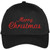 Trendy Apparel Shop Merry Christmas Embroidered Adjustable Baseball Cap - Black