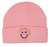 Classic Knit Winter Hat w/Patch: Baby - Light Pink (Pink Smiley)