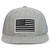 Armycrew Youth Kid's Black White American Flag Patch Flat Bill Snapback Trucker Cap - Heather Grey