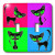 3dRose LLC lsp_6304_2 Black Cat Four Attitudes Design Double Toggle Switch