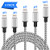 MFi Certified Lightning Cable 5Pack 3FT 3FT 6FT 6FT 10FT Nylon Braided USB Fast Charging& Syncing Cord Compatible iPhone C