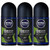 Nivea For Men Deodorant Roll-On Dimension - Amazonia, Anti Perspirant, 48h 1.7oz/50ml (Pack of 3 ) (Amazonia)
