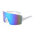 Karsaer Vision Neon Visor Shield Wrap Around Sunglasses for Men Women Oversized Reflective Shades 80s 90s