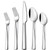 Wildone 40-Piece Silverware Set, Stainless Steel Flatware Square Cutlery Set Service for 8, Eating Utensils Include Knife Fork Spoon, Mirror Polished & Dishwasher Safe